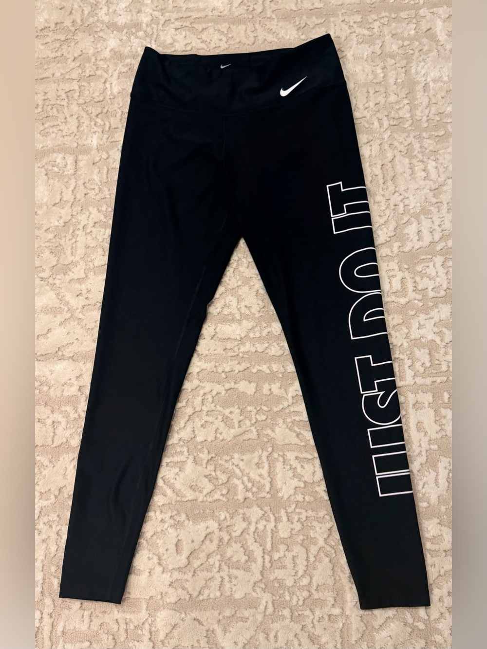 Nike Dri-Fit Black 'Just Do It' Logo Leggings - Picture 2 of 6